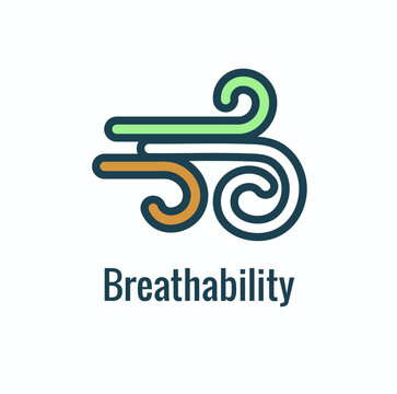 Fabric Features Icon Set - Showing Breathability Fabric Concept