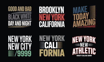 Obraz premium Vintage Athletic Sports Typography and Urban Slogan Vector Set