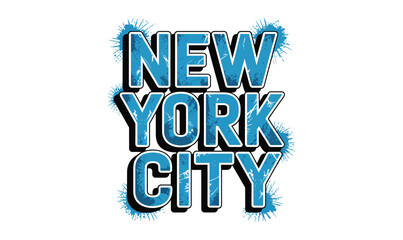 Naklejka premium New York City Graffiti Splatter Typography Vector Graphic