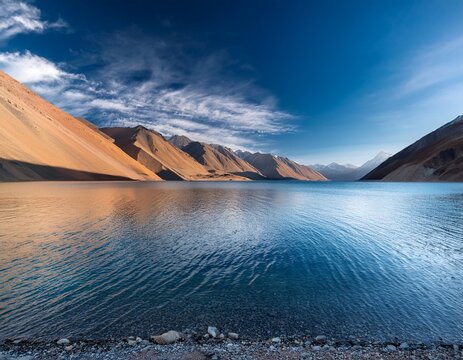 pangong lake landscape featuring serene water and mountains showcasing natural beauty and travel inspiration