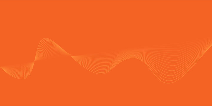 Abstract orange background with flowing wave lines. Glowing wavy lines. Shiny colorful moving lines design element. Modern dynamic wave pattern. Suit for website, poster, brochure, banner, flyer