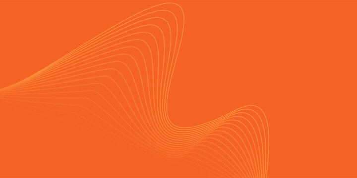 Abstract orange background with flowing wave lines. Glowing wavy lines. Shiny colorful moving lines design element. Modern dynamic wave pattern. Suit for website, poster, brochure, banner, flyer
