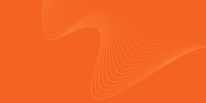 Abstract orange background with flowing wave lines. Glowing wavy lines. Shiny colorful moving lines design element. Modern dynamic wave pattern. Suit for website, poster, brochure, banner, flyer