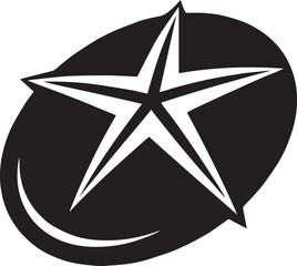 Obraz premium Black and white star symbol on a speech bubble background isolated graphic element for design
