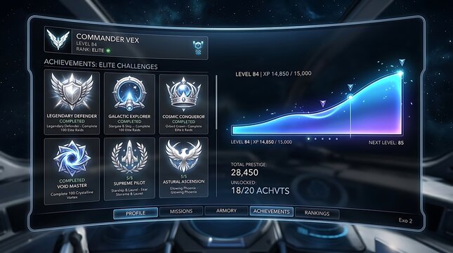 Futuristic interface with graph display.