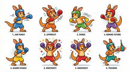 Fototapeta premium Boxing Kangaroo Poses and Techniques A Comprehensive Guide to Combat Training