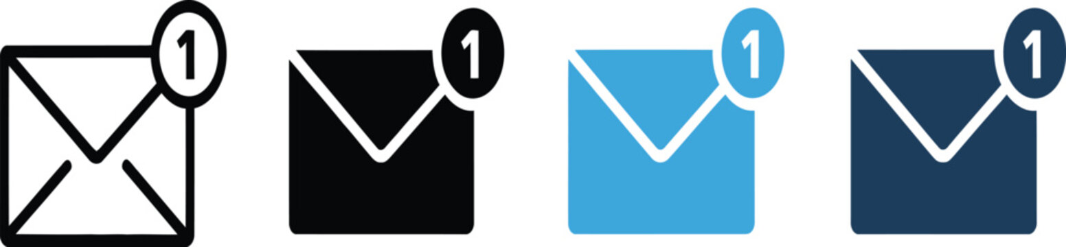 Unread Message Icon Design Email Notification Badge Inbox Update Alert Symbol vector design