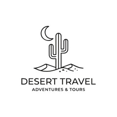 Obraz premium Desert travel adventures and tours minimalist logo with adventure, landscape