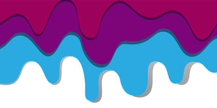 Abstract illustration of a splash. Exploding bubble gum. Vector background with red, purple, and sky-blue bubble gum or melting ice cream. Flow of sweet, sticky liquid. Illustration vector. EPS 10