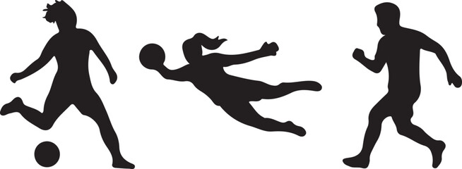 Black silhouettes of soccer players in action © Mst. Taslima Akhter