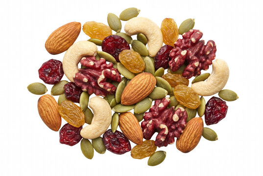 Healthy Trail Mix with Assorted Nuts Seeds and Dried Fruit