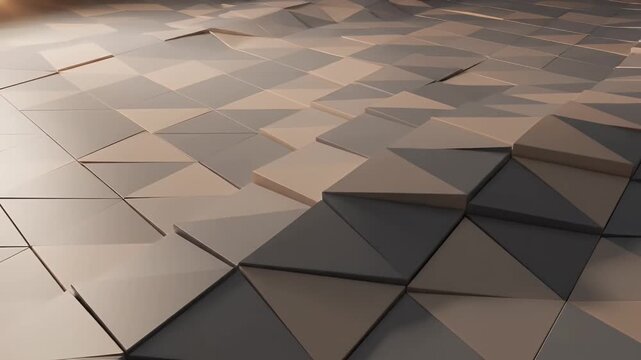 Abstract Geometric Surface with Shifting Light and Shadow.
