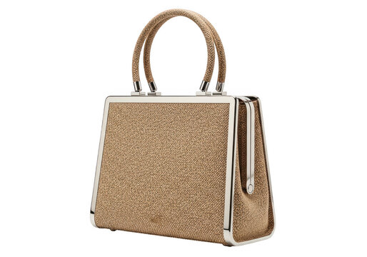 Luxury Beige Stingray Leather Top Handle Handbag 3D Render