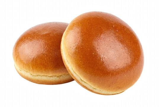 Pair of Fresh Golden Brioche Burger Buns