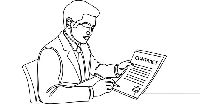 Businessman Signing Contract Document, Business Agreement, Legal Paperwork