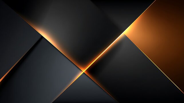 Abstract geometric with intersecting orange lines on black background