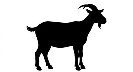 Fototapeta premium Goat silhouette vector farm animal illustration isolated on white background
