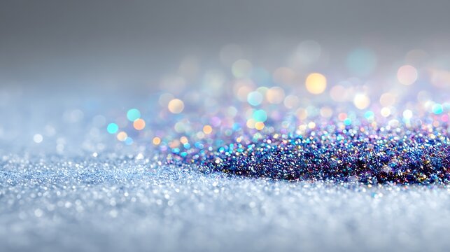 Abstract gradient background, with multicolored blurred, spheres and particles