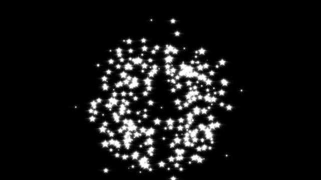 Magic star blast glitter sparkle trail, particle magic tail sparkling glitter star loop animation. shining starlight particles, glitter stars animation on black screen background.4k
