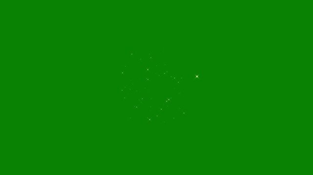Shining glittering gold stars, animated sparkle glitter on green screen.sparkling transition effect, christmas look,golden twinkling particle, shimmering fairy dust flow, 4k video.