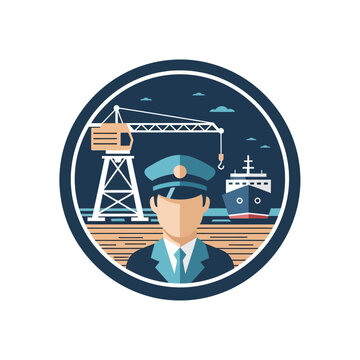 A Circular Illustration With A Blue Background In The Center There Is A
