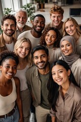 Obraz premium Diverse group smiling together.