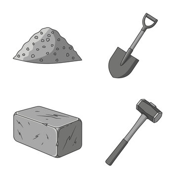 A Set Of Four Illustrations Of Different Types Of Tools On The Top Left