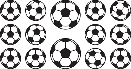 Black soccer balls on white © NasimaAktar