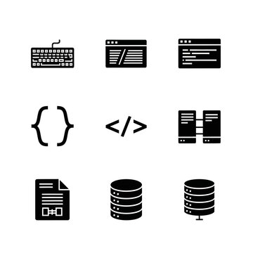 Computer coding software icons.