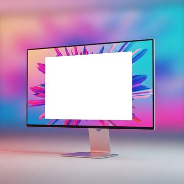 Sleek, high-definition digital monitor with an ultra thin profile, mounted on a stand, ready for viewing entertainment or work content, appliance, device, communication