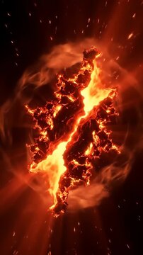 Fiery Energy Explosion Burst and Plasma Stream