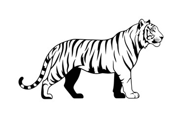 Fototapeta premium Tiger Silhouette Illustration
