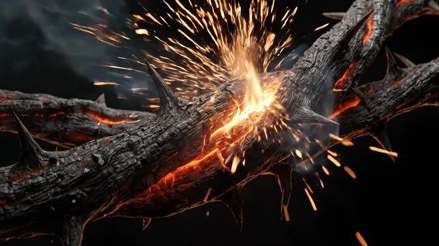Fiery Dragon Head Opens Mouth with Smoke