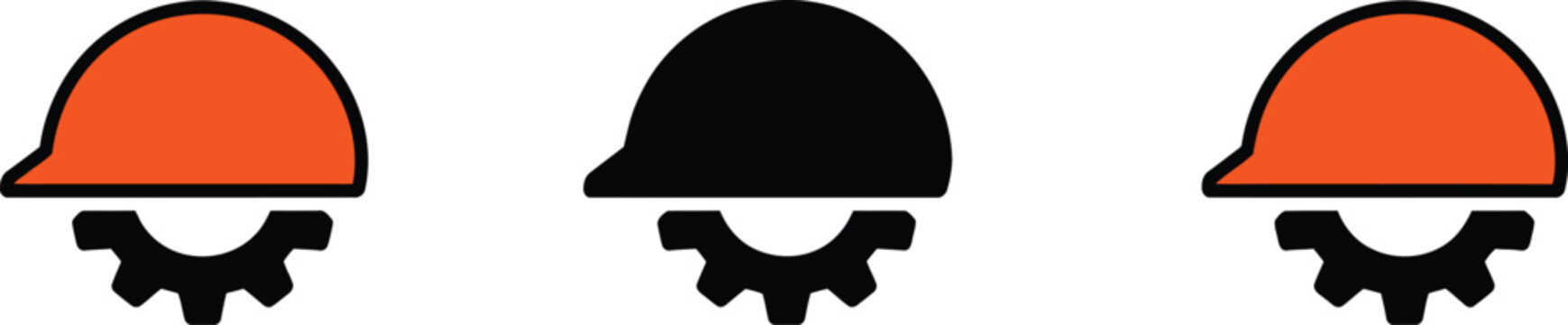 helmet gear symbol industrial maintenance mechanic hardhat logo
