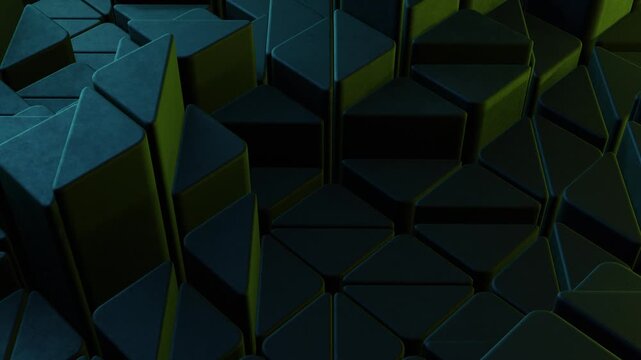 Emerald Geometric Triangles Abstract Loop Background: Dynamic Motion, Rich Color, and Subtle Texture for a Seamless Abstract Loop