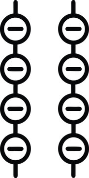 salp chain barrel zooids black and white vector illustration on transparent background