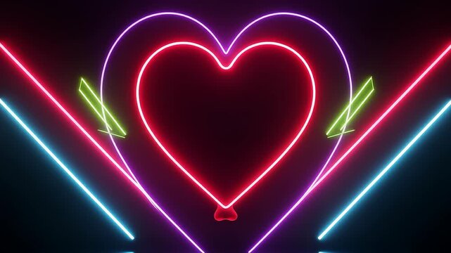 Red heart-shaped balloons romantic video
