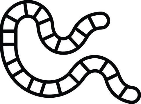 earthworm segment clitellum shown black and white vector illustration on transparent background