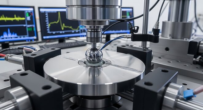 Advanced tribometer setup for precise friction and wear testing of materials under controlled conditions.