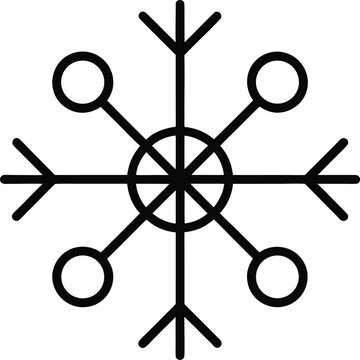 aegishjalmur helm of awe black and white vector illustration on transparent background