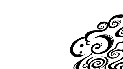 Fototapeta premium 流水紋の羊のイラスト素材_16:9