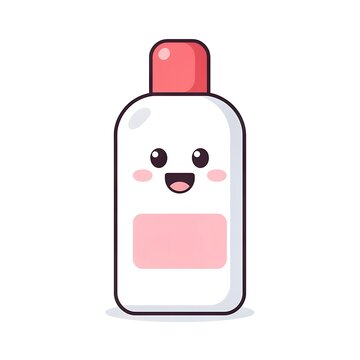 Cute cartoon pink piggy bank with smiling face vector illustration.