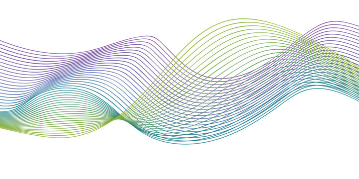 Abstract colorful wave background with flowing blue waves, vector lines, curves, modern pattern design and digital illustration style