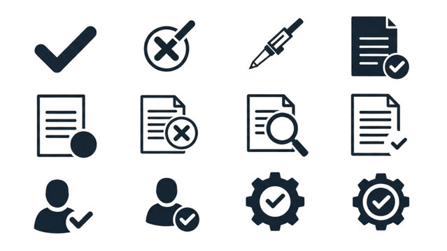 Vector Icon Sheet features business documents and checklist symbols