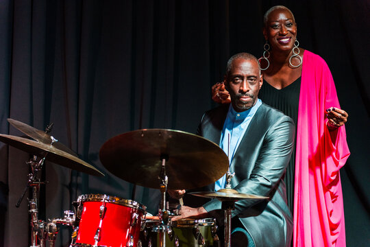 Jazz musicians performing on stage