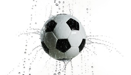 Fototapeta premium Soccer ball with dramatic stadium lighting isolated With shadow. AI GENERATED.