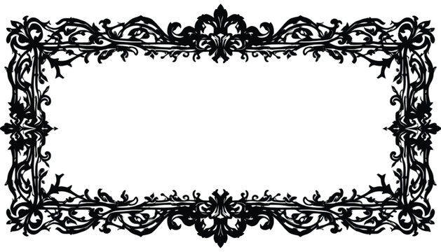 Ornamental border featuring intricate floral scrolls and vintage filigree provides a classic decorative frame for elegant text.