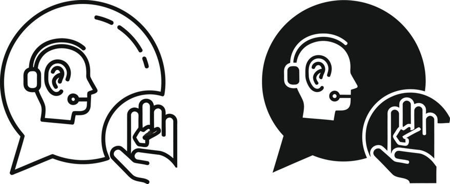Customer Service Representative Using Headset in Call Center