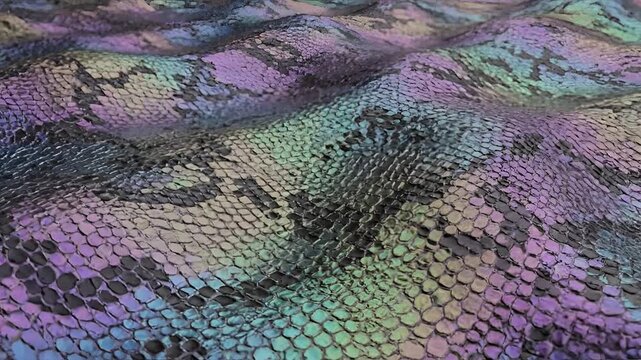 Iridescent Snake Skin Texture Abstract Background.