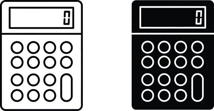 Close-up of a calculator keypad with numeric buttons and black outlines